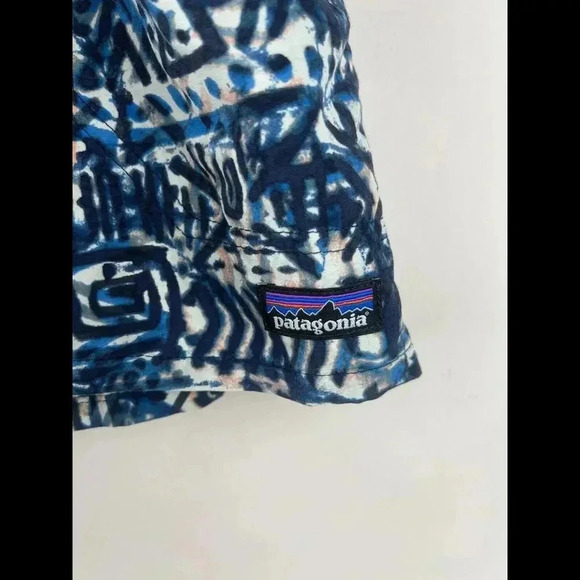 Patagonia Swim Trunks Boys Small  Blue Pattern Lined Shorts Drawstring Outdoor - Picture 4 of 4